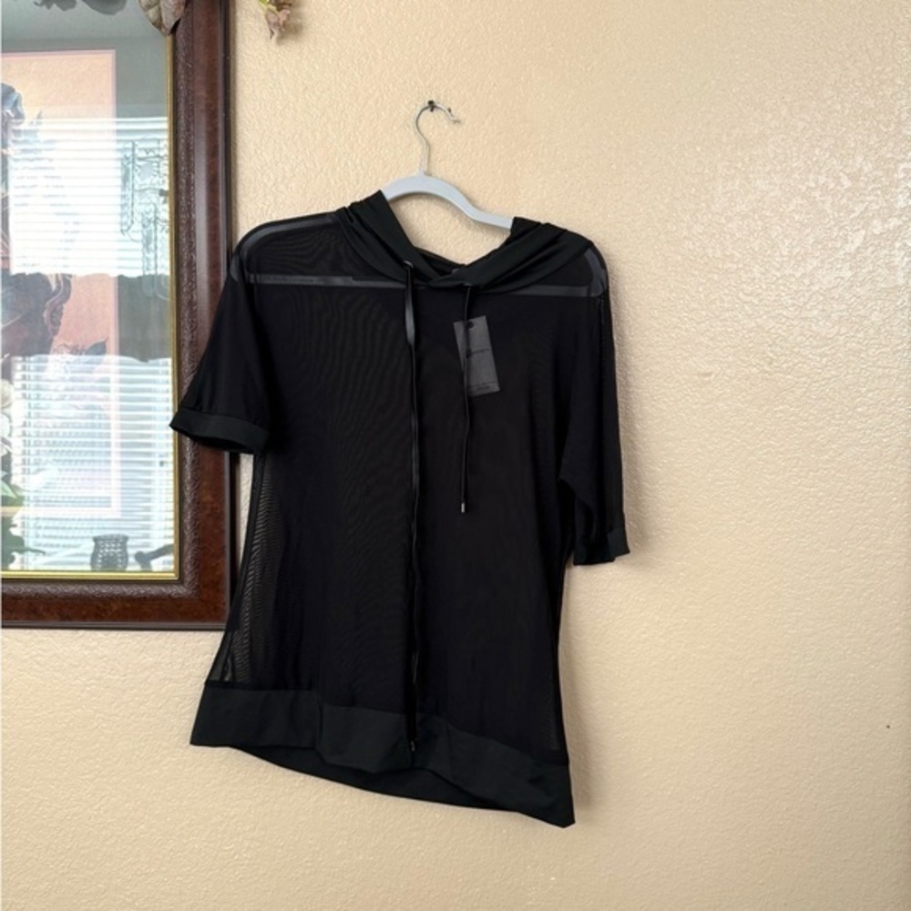 NWT La Society Sheer Hooded Top Size XLarge